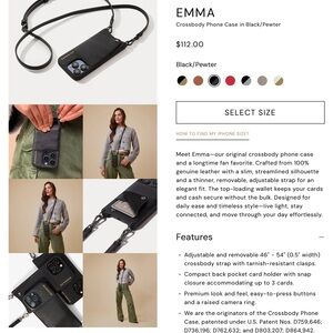 Bandolier black leather sling iPhone crossbody case
